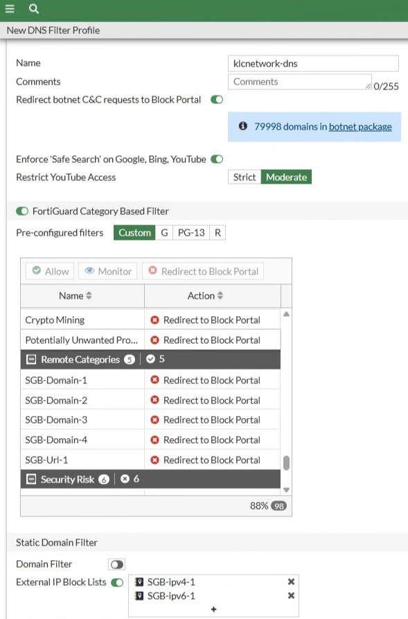 DNS Filter Engelleme Ayarları
