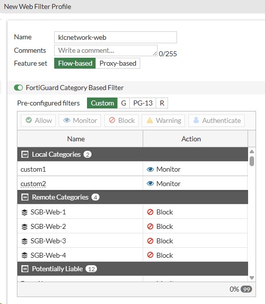 Web Filter Engelleme Ayarları